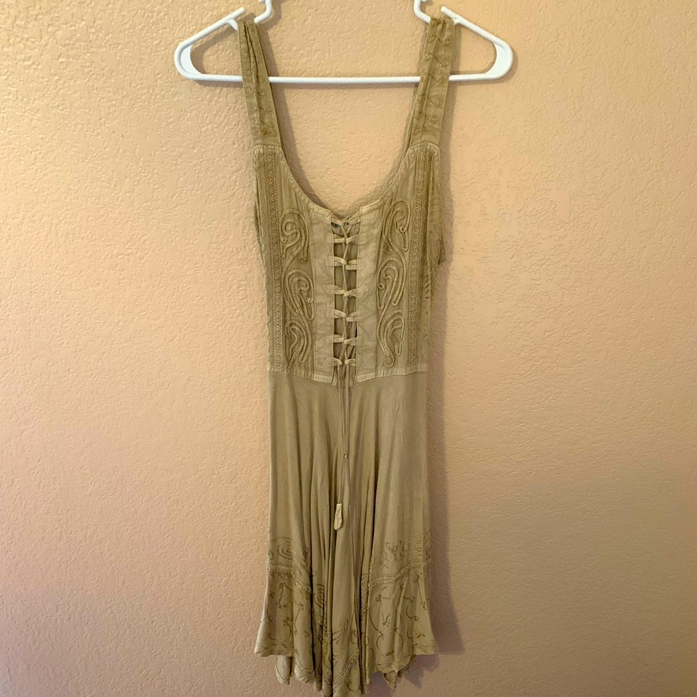 Boho Lace-up Bodice Sundress